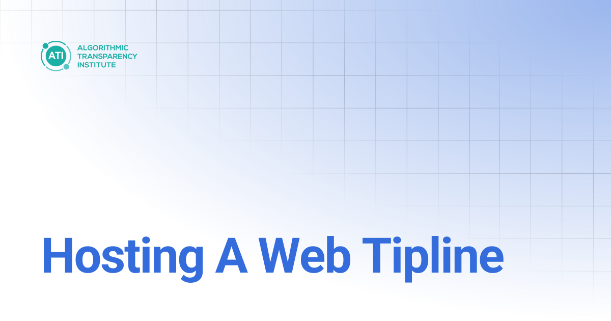 Hosting A Web Tipline | v 0.05 Junkipedia User Guide
